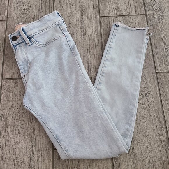 Mila Rose Light Wash Skinny Jeans with Raw Hem – Girls Size 8 - Picture 1 of 9